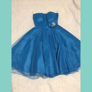 Girls Blue Sparkly Dress